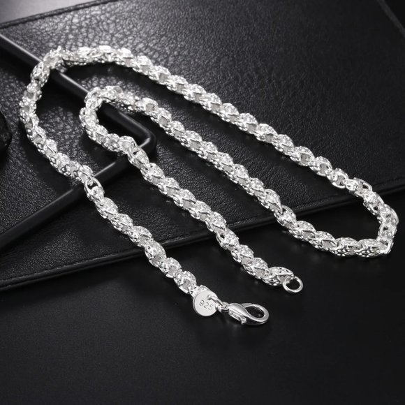 Stunning 24 Inch Diamond Cut Rope Chain 5mm Thick - Picture 4 of 4